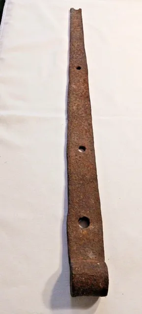 Primitive Hand Forged Iron 21" X 1 1/2" Long Barn Door Strap Hinge ~ Cape Cod -