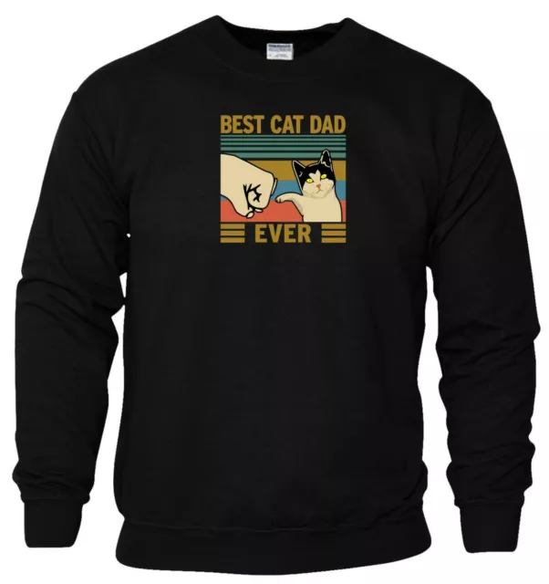Best Cat Dad Ever Sweatshirt Father's Day Daddy Birthday Gift Men Jumper Top