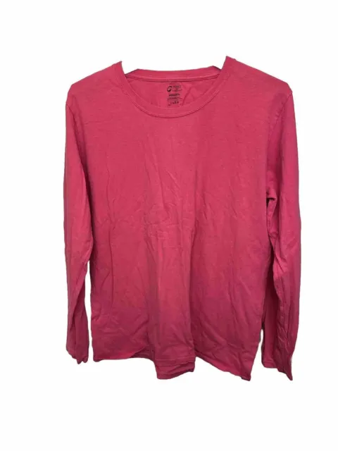 Port & Company Pink Womens Long Sleeve Cotton Crew Neck Stylish T-Shirt XL