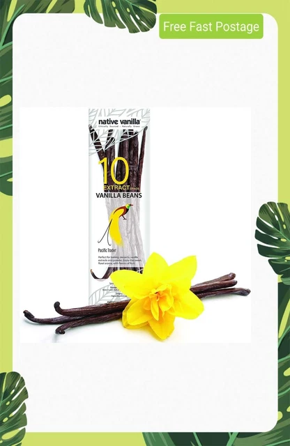 Native Vanilla Grade B Tahitian Vanilla Beans – 10 Premium Extract Whole Pods AU
