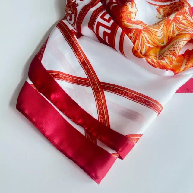 Luxurious Long Designer Silk Stole Shawl Wrap Scarf Medusa Baroque-Style Print 2