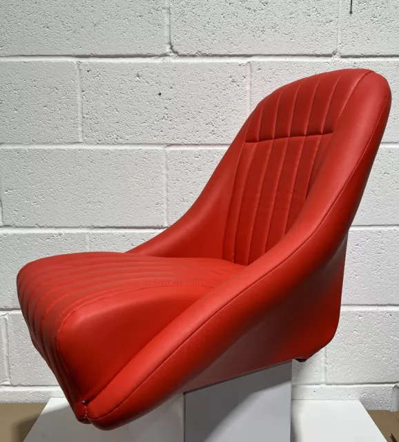 Retro Oldtimer Car Sports Bucket Seat Single Montgomery Faux Red Leather