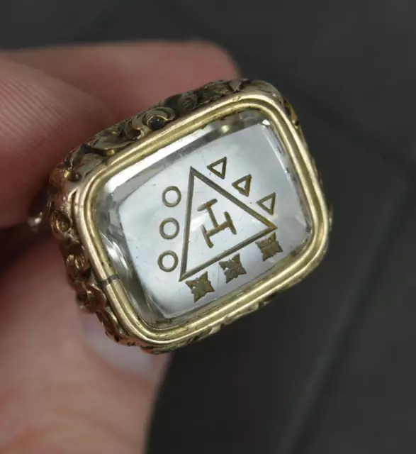 Georgian Gold Cased and Foiled Citrine Masonic ? Fob Seal Pendant