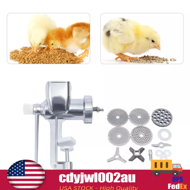 Household Feed Pellet Mill Hand Manual Pet Food Maker Machine 1.5+2+2.5+3+8mm