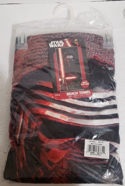 Toalla de playa Star Wars El despertar de la fuerza Kylo Ren 28"" x 58"" 100% algodón nueva