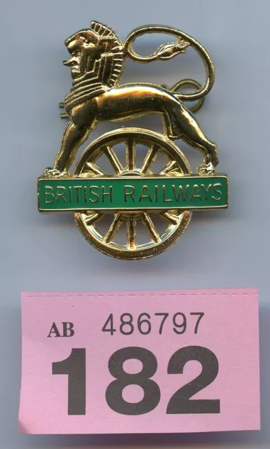 Obsolete British Rail Cap Badge With Green enamel