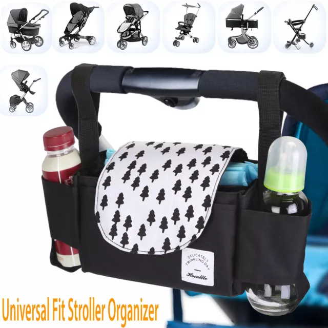 Universal Stroller Organizer Bag with Cup Holder for Baby Paper Tissue Diaper US