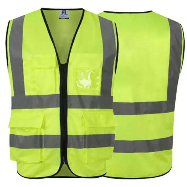 HI VIS Weste gelb orange rosa hohe Sichtbarkeit Weste Sicherheit Arbeit reflektierend 2