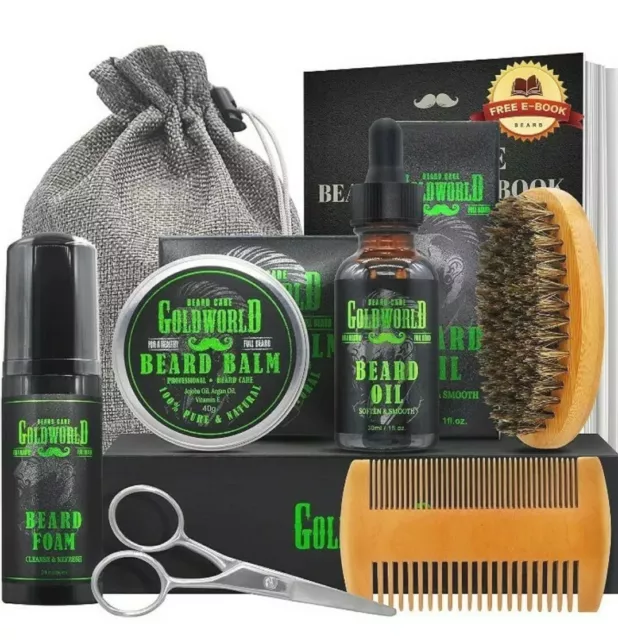 Goldworld Beard Healthy Hair Growth Care Grooming Kit Gift Set For Men NEW