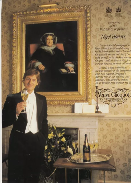 1987 Veuve Clicquot Champagne NIGEL HAVERS Vintage PRINT AD Art Deco ADVERT