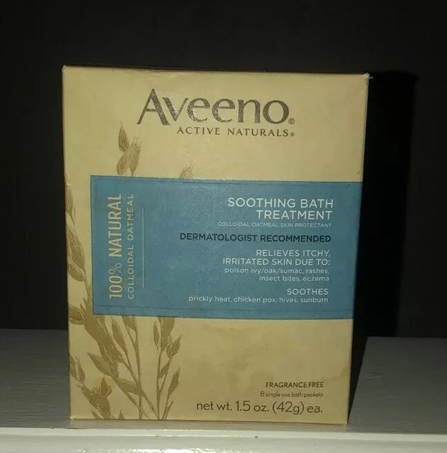 Aveeno  Active Naturals  Soothing Bath Treatment  Fragrance Free  8 Single Use
