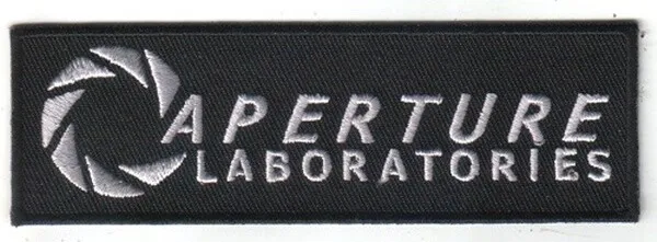 Portal Game Aperture Laboratories Logo Embroidered 4.5" Wide Patch, NEW UNUSED