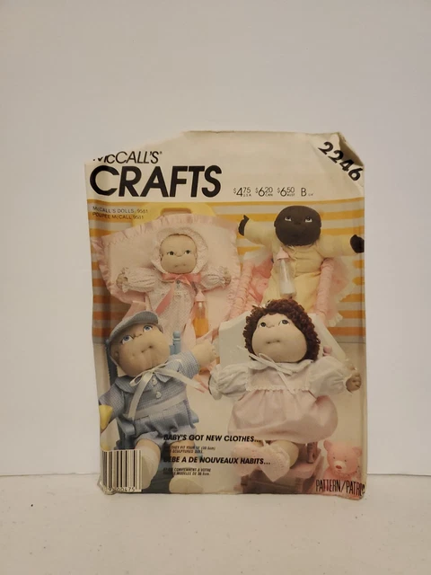 Vtg Mccalls 2246 Soft Sculpture Baby Doll Pattern Clothes Layette Hat Boy Girl