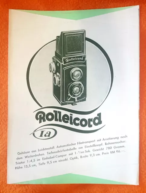 Orig. Rolleicord 1a Ia Prospekt - Text.deutsch - Classic-Camera-STORE