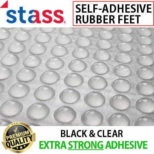 RUBBER FEET SELF Adhesive Clear & Black Bumper Stops, Door Buffer