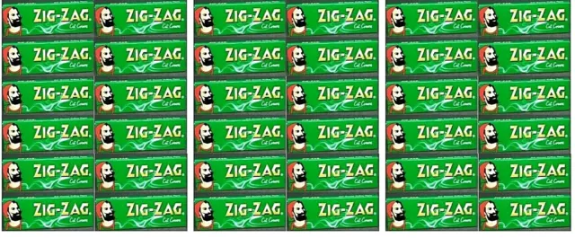 30 Packs Zig Zag Green Cut Corners Rolling Papers *Best Price* FREE USA SHIPPING
