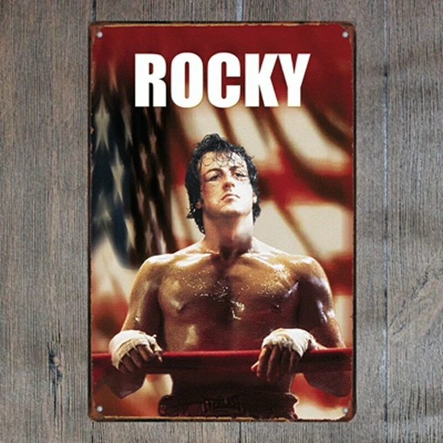 PLAQUE METAL ROCKY 4 Rocky Vs Ivan Drago 30 X 20 Cm EUR