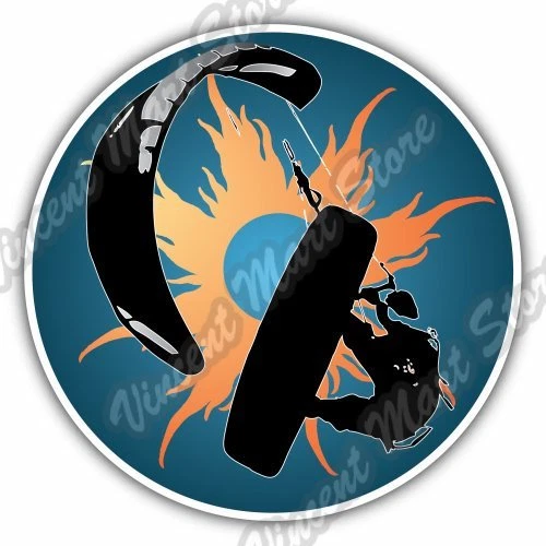 Kiteboarding Kitesurfing Kite Kiteboard Fly Car Bumper Vinyl Sticker Decal 4.6"