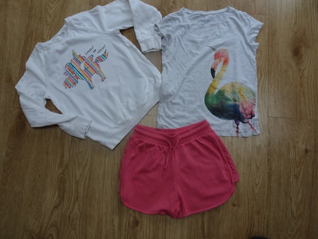 NEXT girls 3 piece summer clothes bundle jumper shorts top AGE 11 YEARS