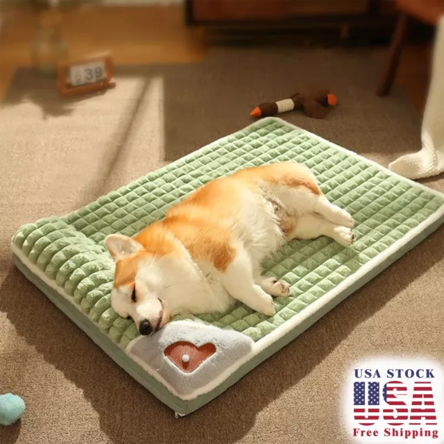 Pet Bed Mat Winter Warm Dog Cat Deep Sleep Soft Washable Calming Cushion kennel