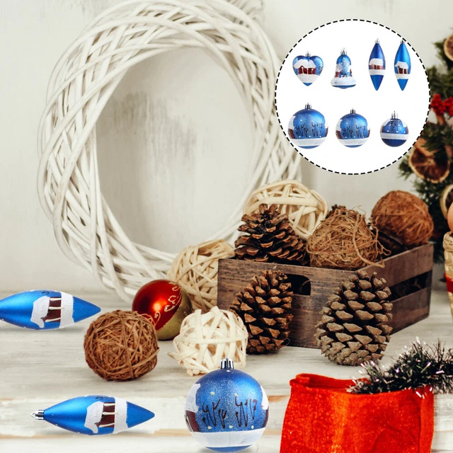 7 Pcs Christmas Party Favor Decorate Nativity Ornaments Shatterproof Xmas Balls