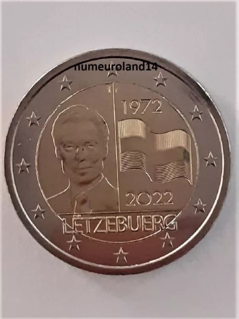 DISPO 2 euro LUXEMBOURG 2022 Commémo Drapeau. Envoi en suivi.