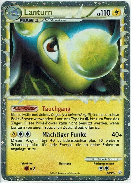 Pokemon Carte Trading Card Jeu Entfesselt Numéro 86/95 Lanturn Holo Allemand