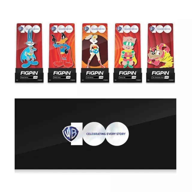 FiGPiN Warner Bros. 100th "Looney Tunes" AMC Exclusive 5pc Enamel Pin Box Set