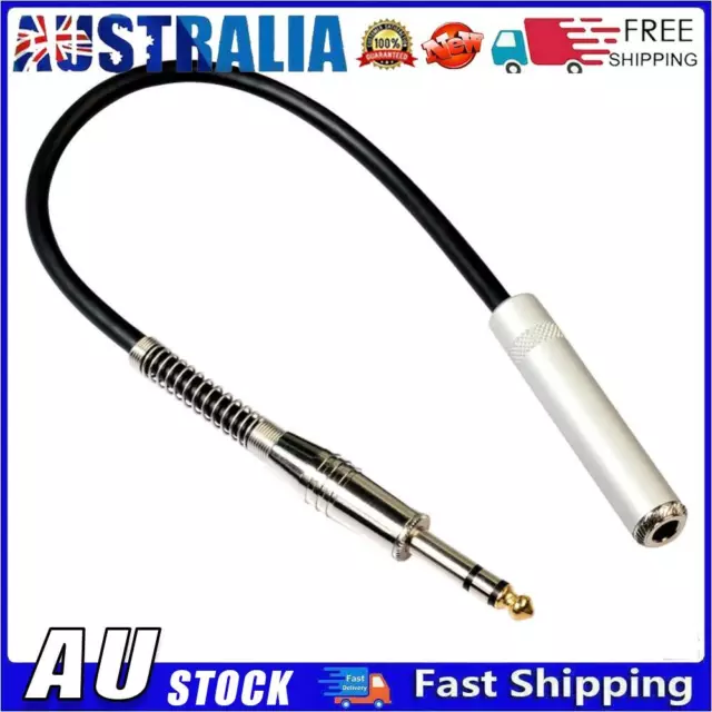 1ft/0.3m 6.35mm Stereo Male to Female Extension Audio Amp Guitar Cable