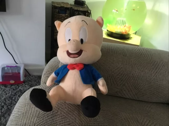 Looney Tunes Porky Pig Soft Toy Plush Bandai Namco  12”