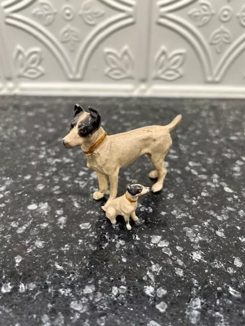 Vintage Collectible Dog Figurine Jack Russell Terrier Cold Painted Metal