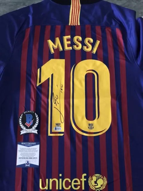 Lionel Messi Signed Barcelona 2018-19 Jersey Beckett Coa
