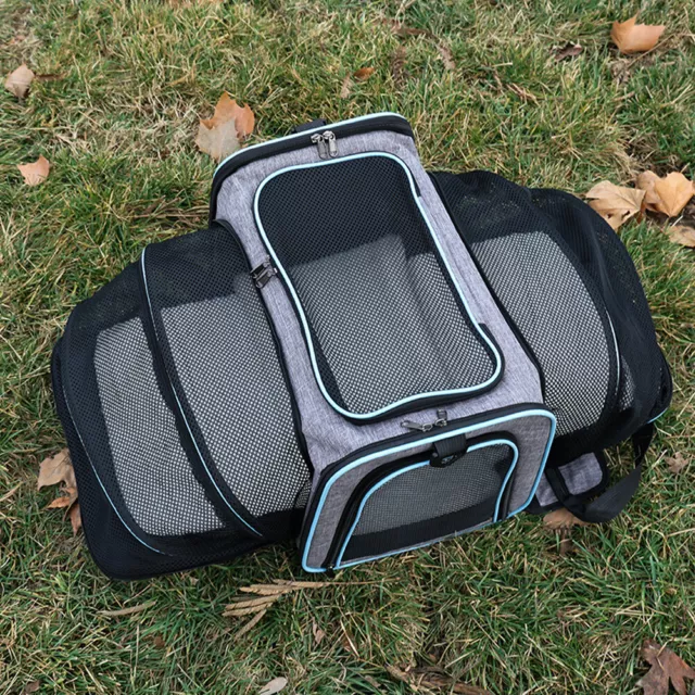 4 Sides Expandable Pet Travel Carrier Bag Soft for Cats Puppy Airline Approved