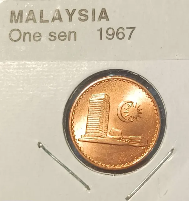 1967 Malaysia 1 Sen Bronze Coin BU