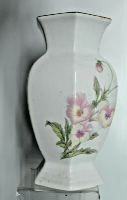 Ancien Vase Porcelaine Decor Fleur Barbotine Soliflore Pas Cristal 2