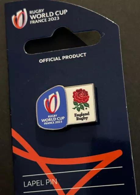 ENGLAND RUGBY UNION  OFFICIAL World Cup France 2023  PIN BADGE On P Card