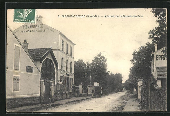 CPA Plessis-Trevise, Avenue de la Queue-en-Brie 1909