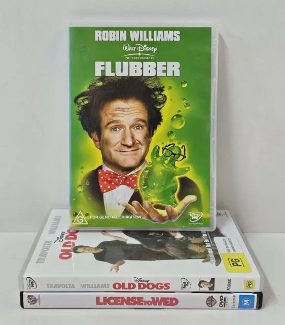 Robin Williams x3 DVD Bundle Flubber License To Wed Old Dogs Comedy Region 4