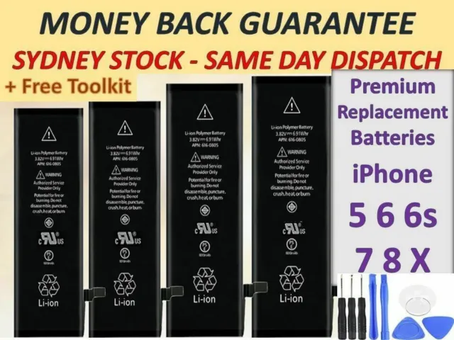 iPhone Battery Replacement for Apple iPhone X 6s 6 7 8 + Plus 6s 5 +Tools