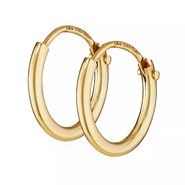 Real Yellow Gold Hoop 8k 14k 18k Earrings Pair/Single Earring Men Women Children