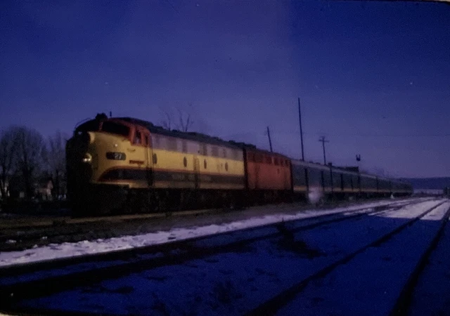 Vtg 35mm Slide Kansas City Southern Railroad Train Engine 27 Original