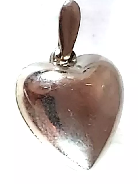 Vintage Sterling Silver PUFFY HEART #9 Charm for Charm Bracelet/Pendant, 1.38g