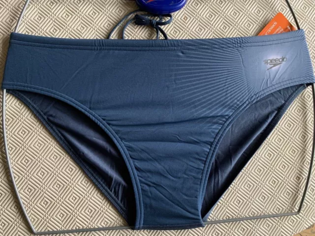 SPEEDO SWIMWEAR MENS ENDURANCE BLUE GREY PURELIGHT 8cm BRIEF UK MENS SIZES