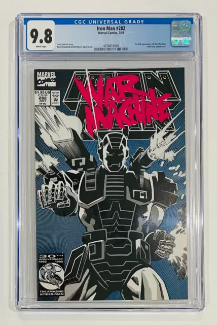 Iron Man #282 Cgc 9.8 White Pages - 1St Full Appearance Of War Machine New Mcu!