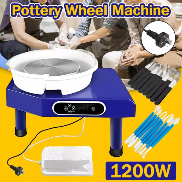 1200W Electric Pottery Wheel Machine Ceramic Work Clay Art Craft Foot Pedal 25cm