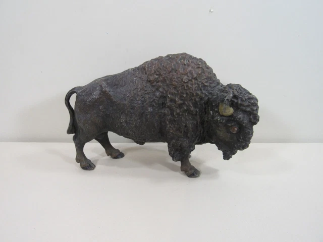 Vintage Cast White Metal Buffalo - Bison Statue
