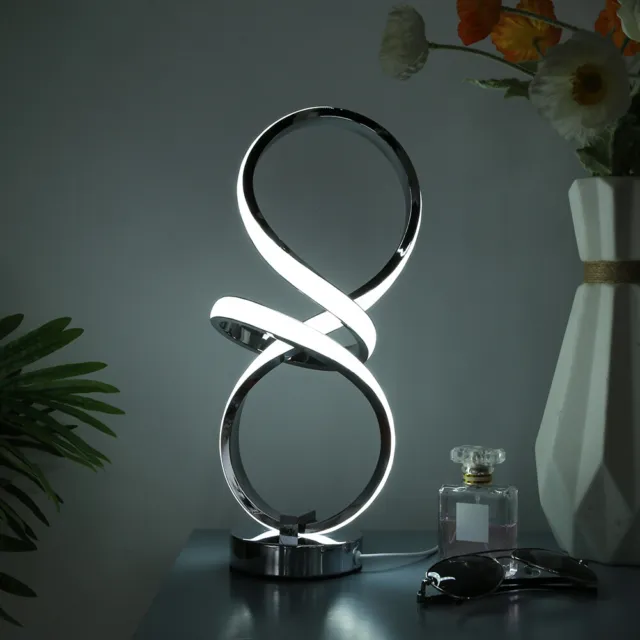 LED Bedside Lamp Metal Spiral Shaped Desktop Decor Light Durable for Home Office