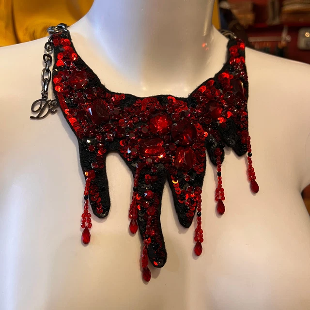 Dsquared2 necklace Jem stone red Ruby vintage