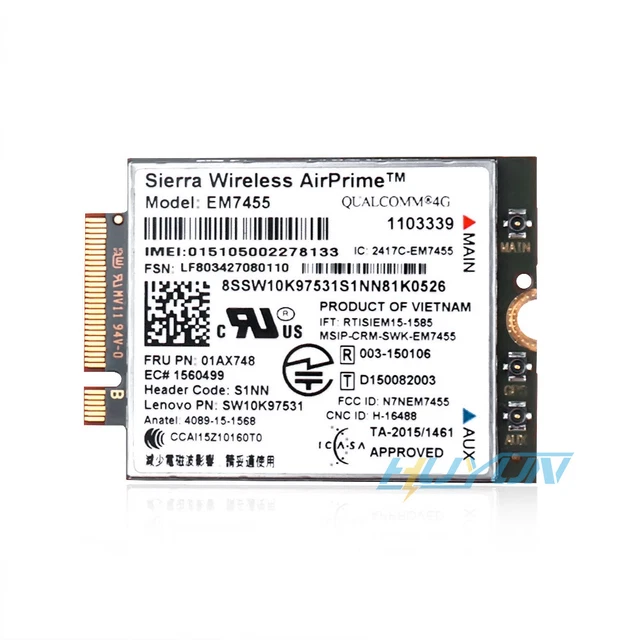 Dell DW5811e Snapdragon X7 LTE 3P10Y Sierra EM7455 Módulo de tarjeta