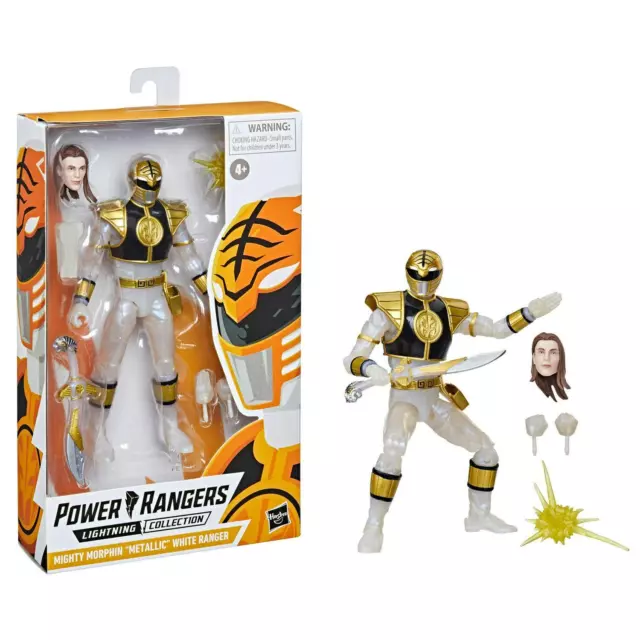 Power Rangers Lightning Collection Mighty Morphin Metallic White Ranger Figure